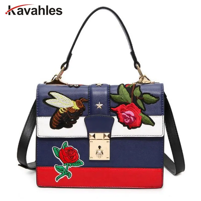 

Luxury Handbags Women Bags Designer Embroidery Pu Leather Shoulder Bag Female Tote Bag Crossbody Bags PP-755