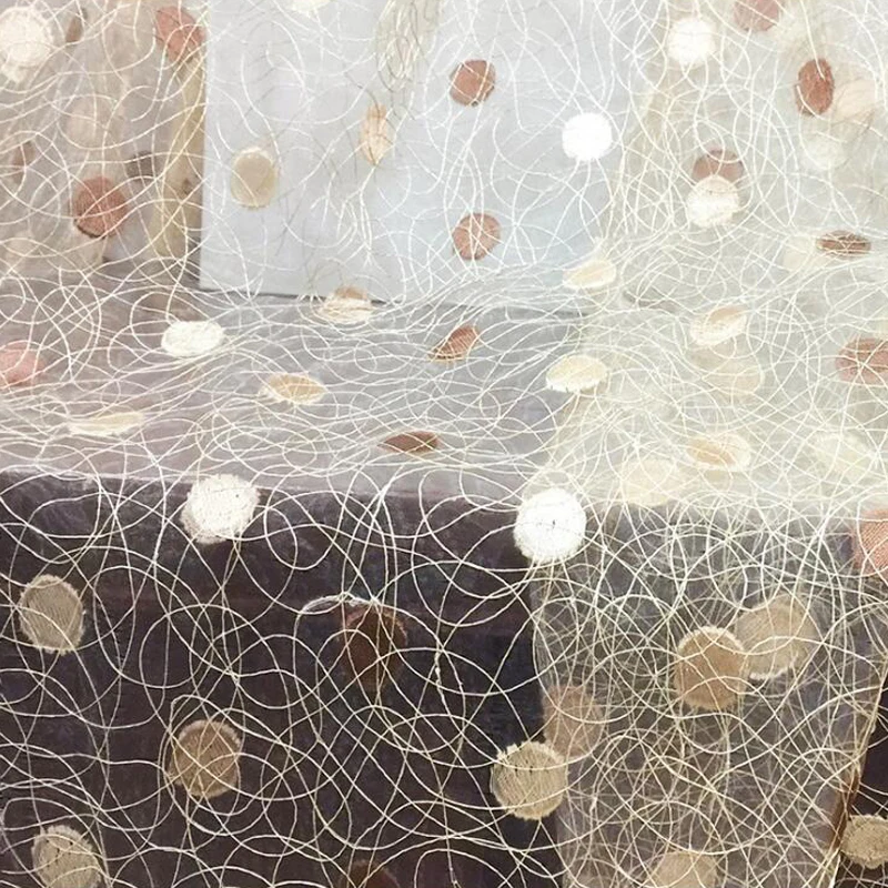 

Newest Bird Nest Polka Dots Window Curtain Sheer Curtains Embroidered Window Decoration Gauze Balcony Finished Kitchen Curtains