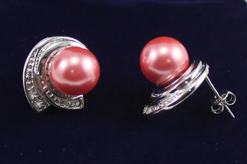 

Fashion Round Shell Pearl 10mm Stud Earring ER00020 10mm