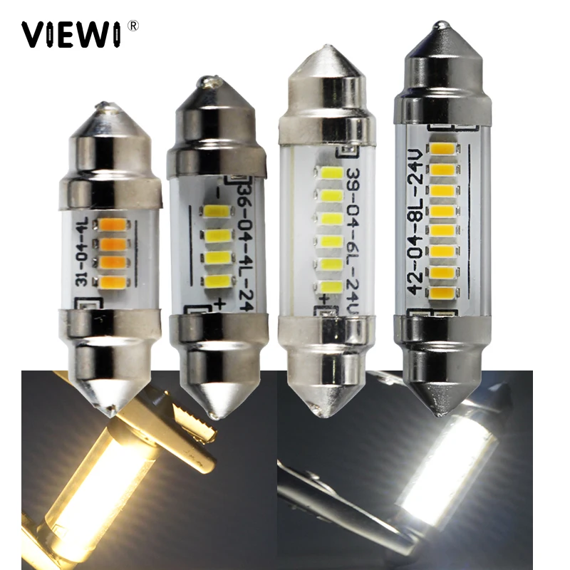 

led festoon Dome light 31mm 36mm 39mm 42mm super 3014 car Indicator Bulb 6v 12v 24v c5w C10w canbus Reading Map License lamp
