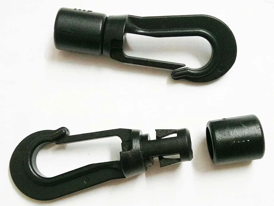 Plastic Snap Hook with Eye 8mm Bungee Cord Hook