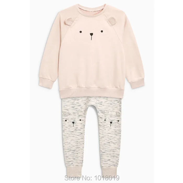 

Quality 100% Terry Cotton Sweater Hoodies Fleeces Sweatpants 2pc Children Suit Bebe Kids New 2019 Baby Girls Clothes Set Outfits