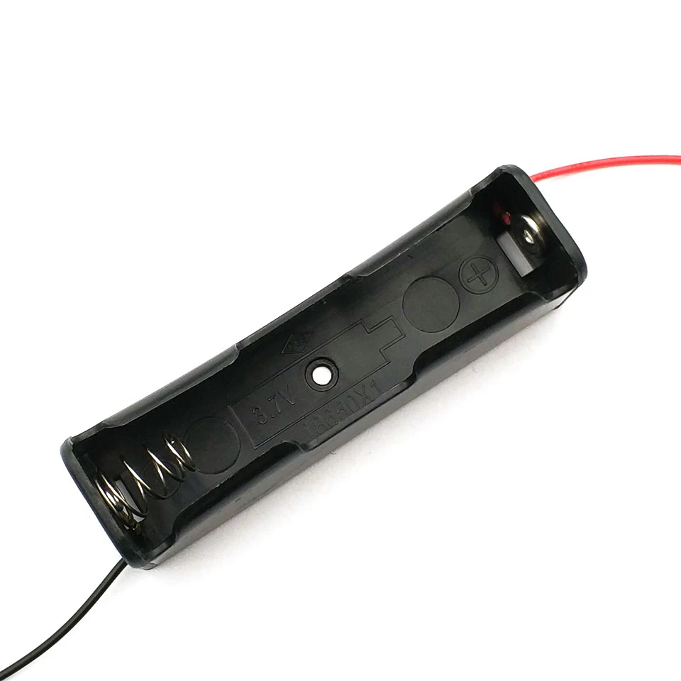 

Single Slot 18650 Mobile Battery Clip Case Holder with Wire Leads DIY