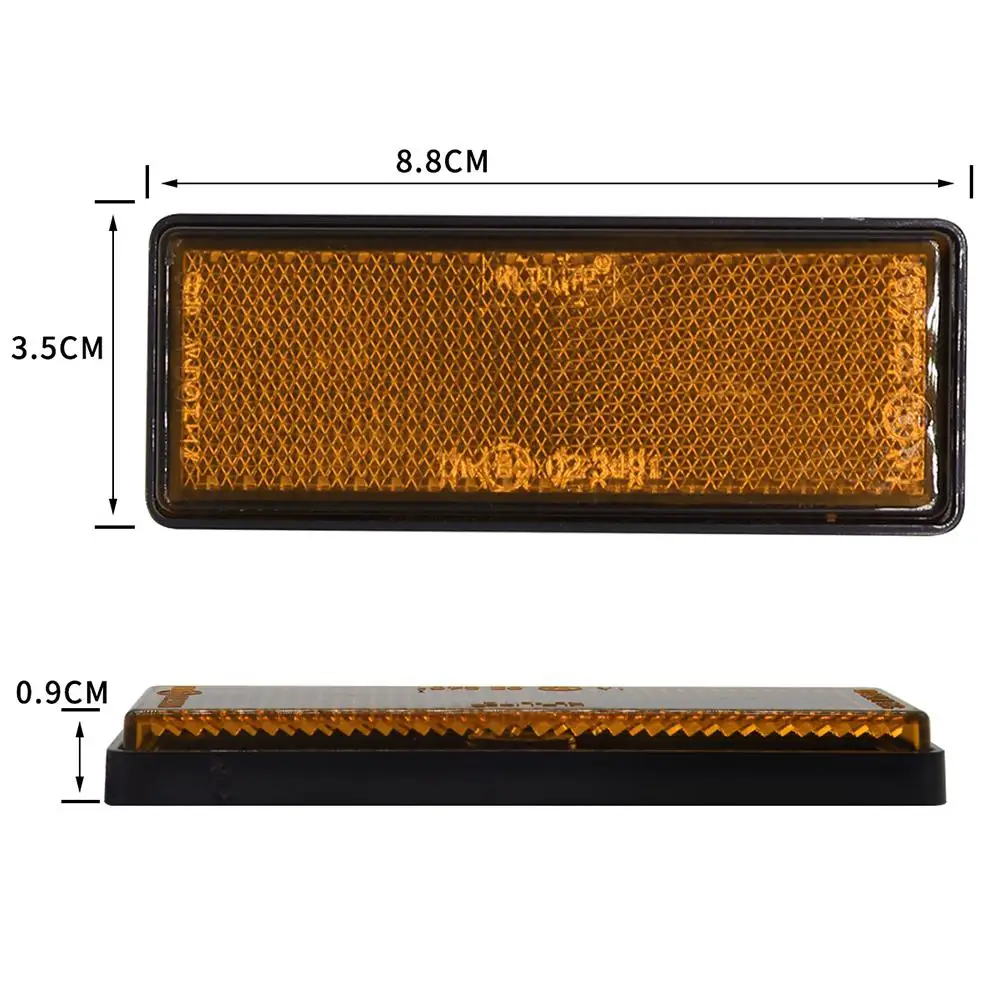 10 Pcs/set Self-Adhesive Amber Orange Oblong Rectangular Trailer Reflectors Car Accessories