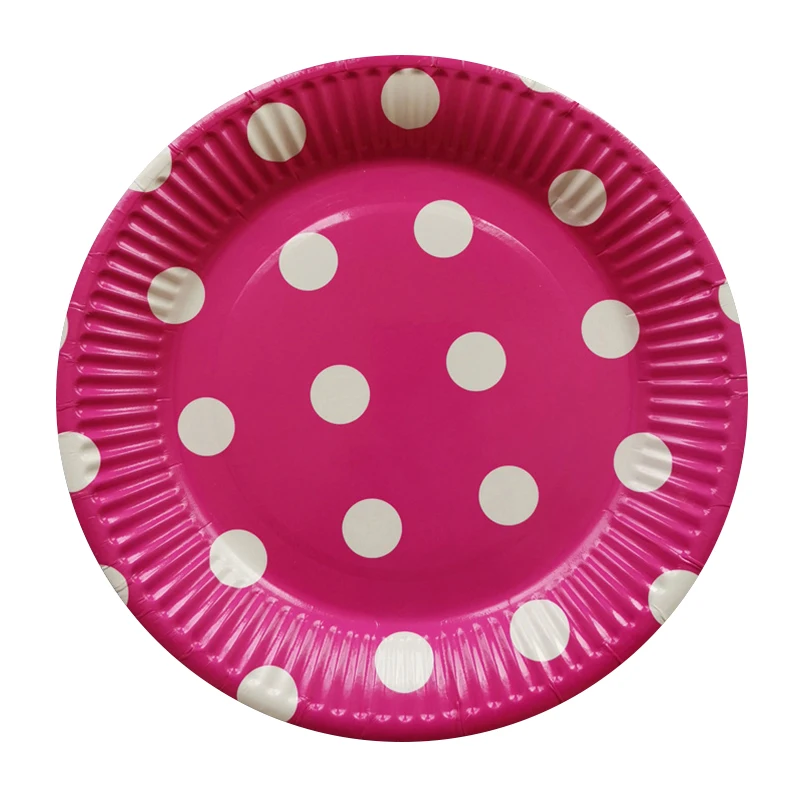 День рождения одноразовая точка Фруктовая тарелка торт лоток 7 дюймов посуда день рождения Свадебный фестиваль вечерние поставки Прямая поставка - Цвет: Rose Red