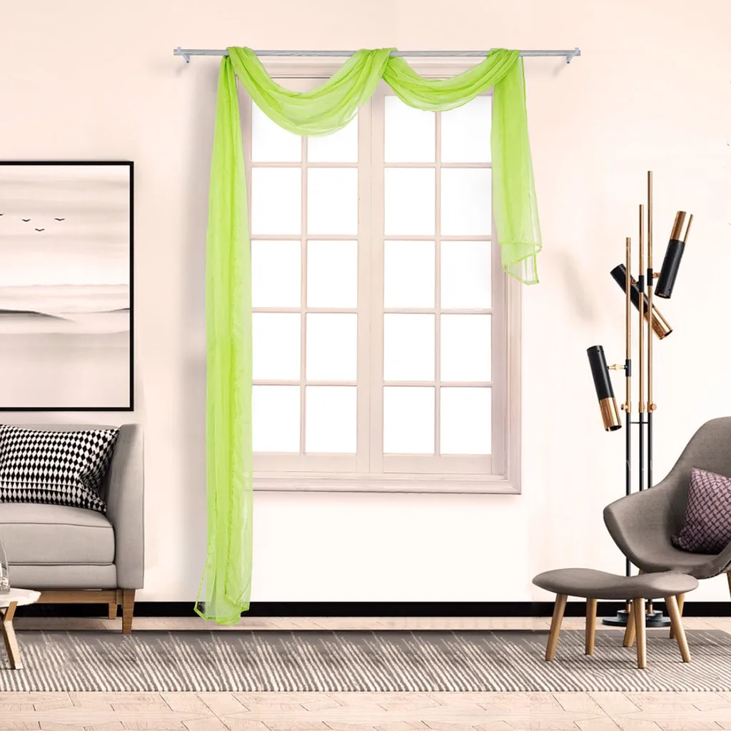 500x90 см вуаль Cortina Painel Cortinas из прозрачного тюля Pelmet Valance Guirlandas Todas As Cores Swag cortina de porta