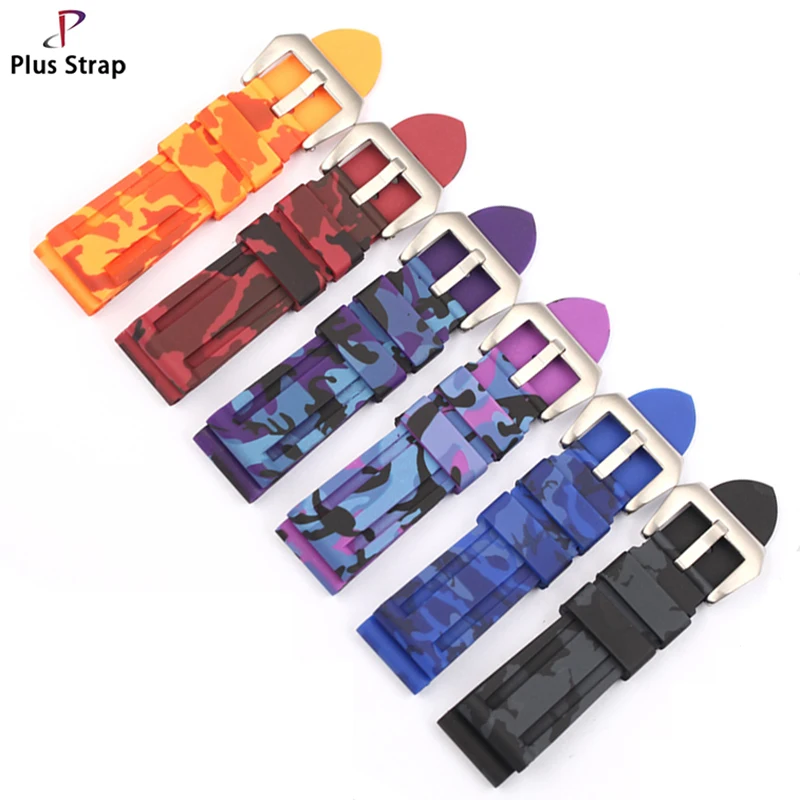

Plus Strap Fashion Rubber Personality WatchStrap Multicolor Trend band Waterproof Men's For 24mm Watches Men Watchband