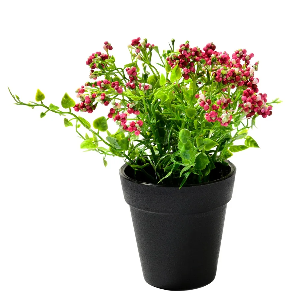 Artificial Flowers Bonsai Foam Small Berries Fake Flower Green Artificial Flowers Bonsai Foam Small Berries Fake Flower Green Plant Black Vase Fleur Artificielle For Home Decor In Dried