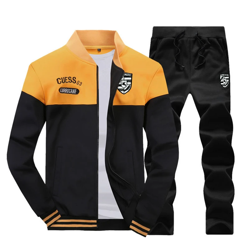 

Fashion Tracksuit Men Set 2018 Autumn Winter Casual Sweatsuits Coats Track Suit Jackets Pants Sportswear Suit Men Clothes 4XL