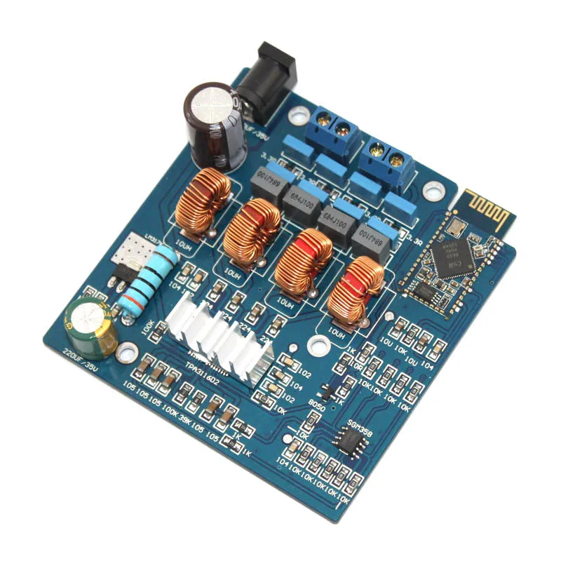 

KYYSLB 2*50W CSR4.0 Bluetooth Amplifier Board Module TPA3116 Digital Amplifier Board Red Gray Magnetic Ring Edition