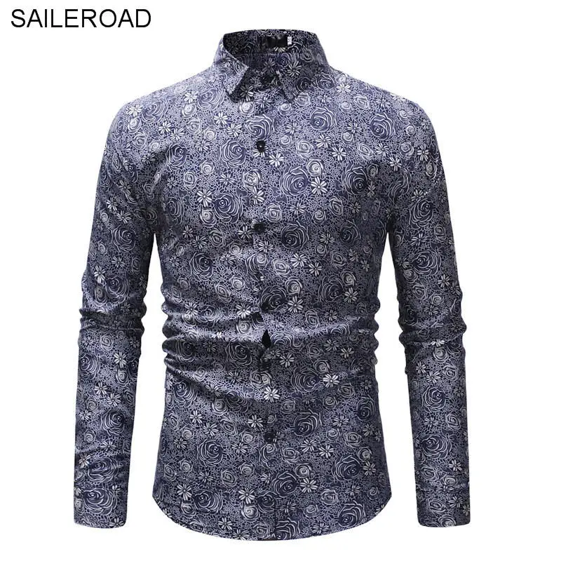 SAILEROAD 2019 Мужская Рубашка T Мода Повседневная С Длинными Рукавами Печатный