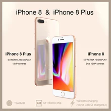 Разблокированный новый оригинальный Apple iPhone 8/8 Plus TouchID 4G LTE iOS 12 МП камера 4,7/5,5