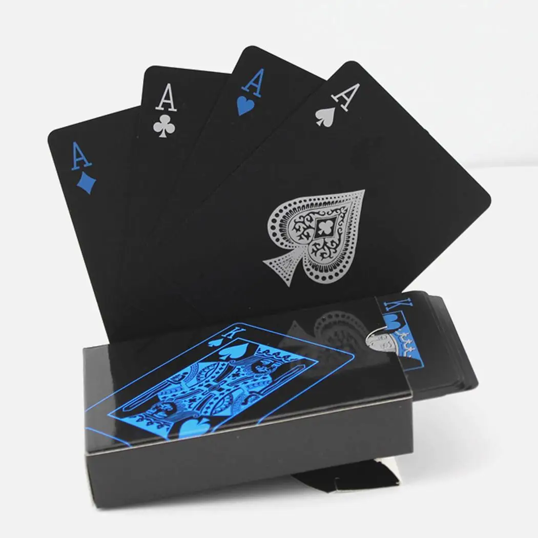 1 компл.. ПВХ покер водостойкие пластиковые игральные карты набор черный цвет покер карты Наборы Классические фокусы инструмент Покер игры