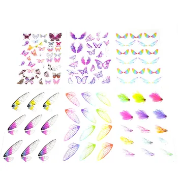 

5pc Butterfly Wings Colorful Plastic Stickers Epoxy Transparent Filling Epoxy Stickers Decorative With Use Of Mold DIY Jewelry