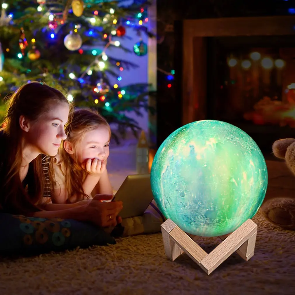 

7.1 Inch 3D Print Blue Star Moon Light Change Color Touch Home Decoration Gift Usb Led Night Light Star Night Light