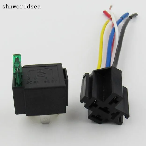 shhworldsea 1set 5set 100set car relay 12v 30A 4pins automotive fuse