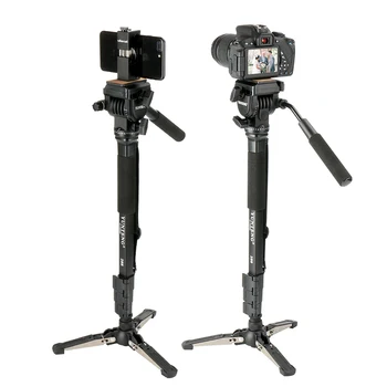 

Yunteng VCT-288 58in Smartphone DSLR SLR Camera Tripod Monopod Unipod Fluid Pan Head Quick Release Plate for iPhone Canon Nikon