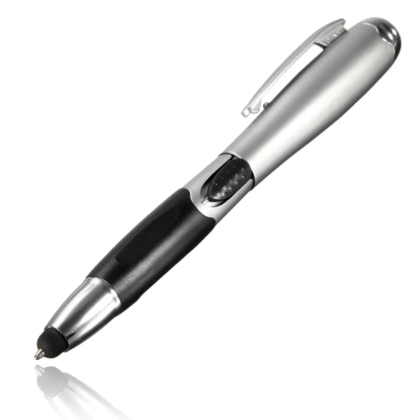 3 в 1 емкостный экран Стилус+ Шариковая ручка+ светодиодный фонарик для офиса для планшета/телефона красочный выбор