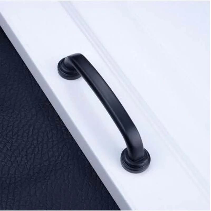 96mm kitchen handles Black cupboard wardrobe pulls zinc alloy