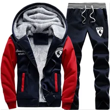 Causal 5XL Спортивные костюмы Мужской комплект с капюшоном сгущает флисовые толстовки + спортивные