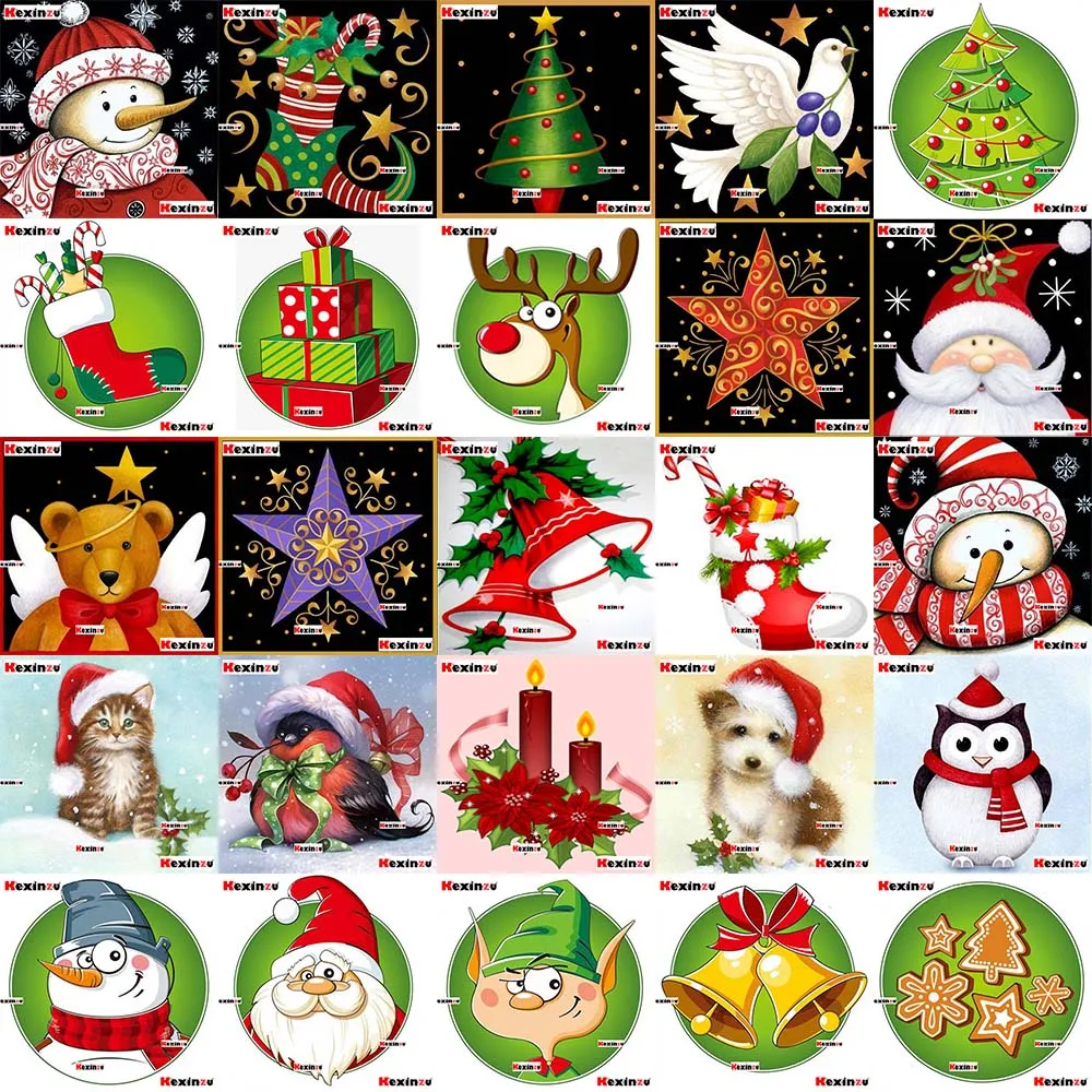 

kexinzu Full Square/Round 5D DIY Diamond Painting Cross Stitch 3D Embroidery Mosaic Diamondpainting Christmas Greeting Card Gift