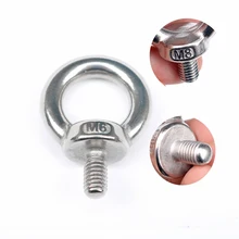 DIN580 Stainless Steel 304 Lifting Eye Bolt M6/M8/M10/M12/M16 Germany Standard Round Ring Loop Screw Fasteners Marine Hardware bolt m10 eye bolt free shipping m3 m4 m5 m6 m8 m10 m12 m14 m16 304 stainless steel lifting eye bolts round ring hook bolts