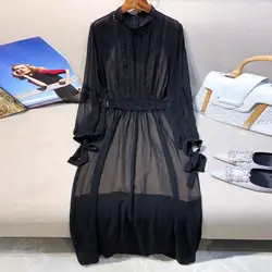 Высокое Качество милое платье для женщин 2019 Новое Элегантное ТРАПЕЦИЕВИДНОЕ женское вечерние Женское винтажное платье с круглым вырезом