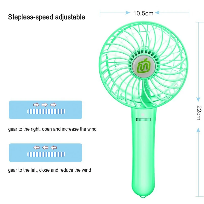 Портативный мини-вентилятор с воздушным охлаждением, usb-вентилятор для путешествий, персональный ручной вентилятор с 18650 перезаряжаемой батареей, регулировка скорости ветра