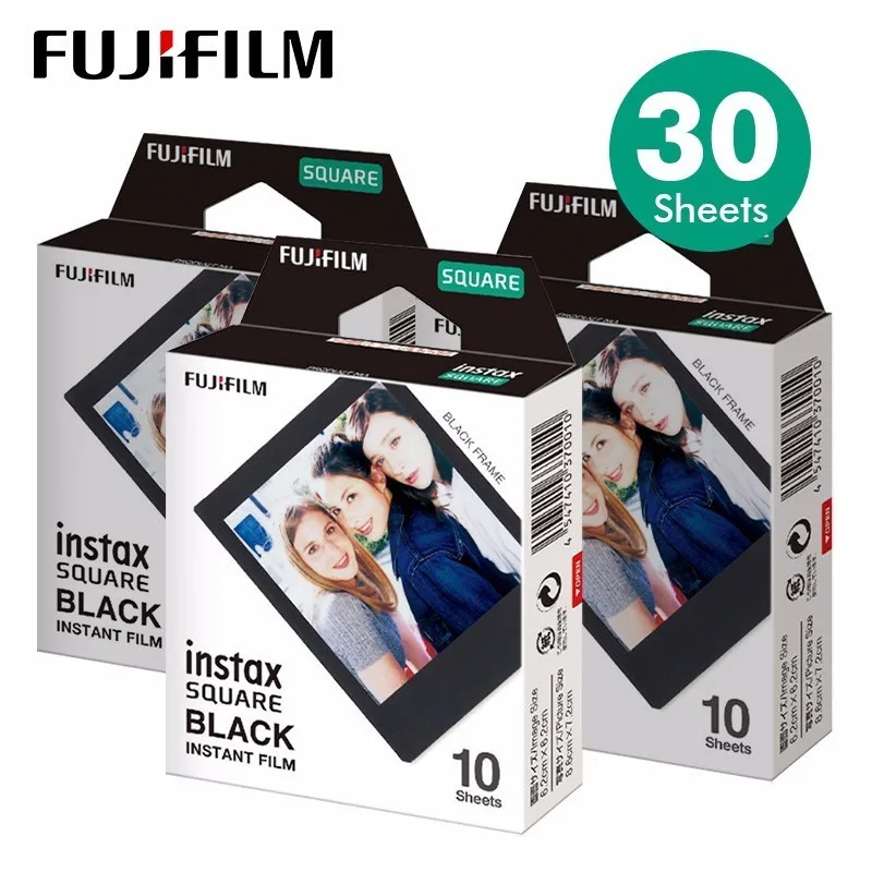 Для Fujifilm, Polaroid фотобумага Instax квадратная пленка белая/черная фотобумага для мгновенной камеры Instax Sq10 Sq6 Sq20 - Цвет: Black 30