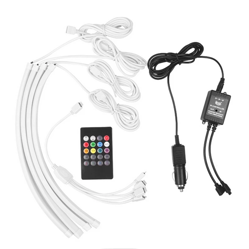 

7 Color Car Styling RGB LED Strip Light Atmosphere Decoration Lamp Car Interior Light with Remote Control