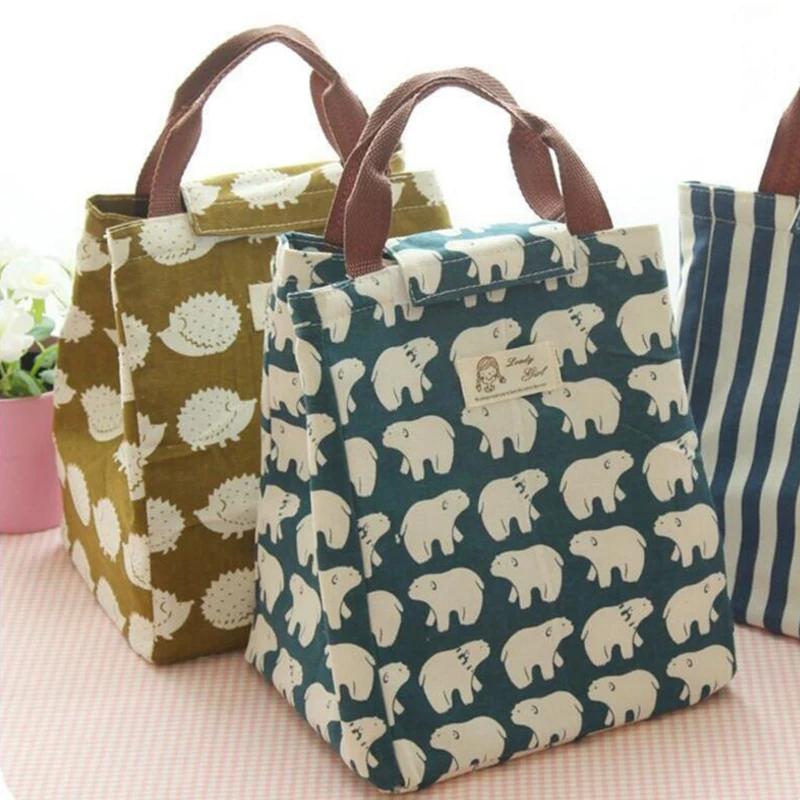 

Portable Lunch Bags Cartoon Pattern Handbag Portable Waterproof Lunch Bag