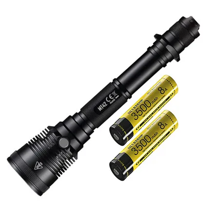 NITECORE MT42 + 2 X18650 аккумуляторные батареи 1800 LMs CREE XHP35 HD светодиодный фонарик для охоты
