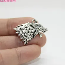 15 шт./Волк Шарм в античном стиле Серебряный тон 29x16 Game of Thrones, Старк дом очарование кулон