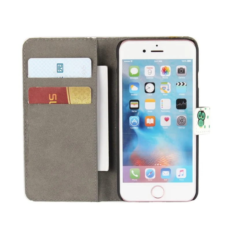 Цветные чехлы с милой совой Кожаные бумажники для Apple iPhone 6S 6 Plus plus чехол