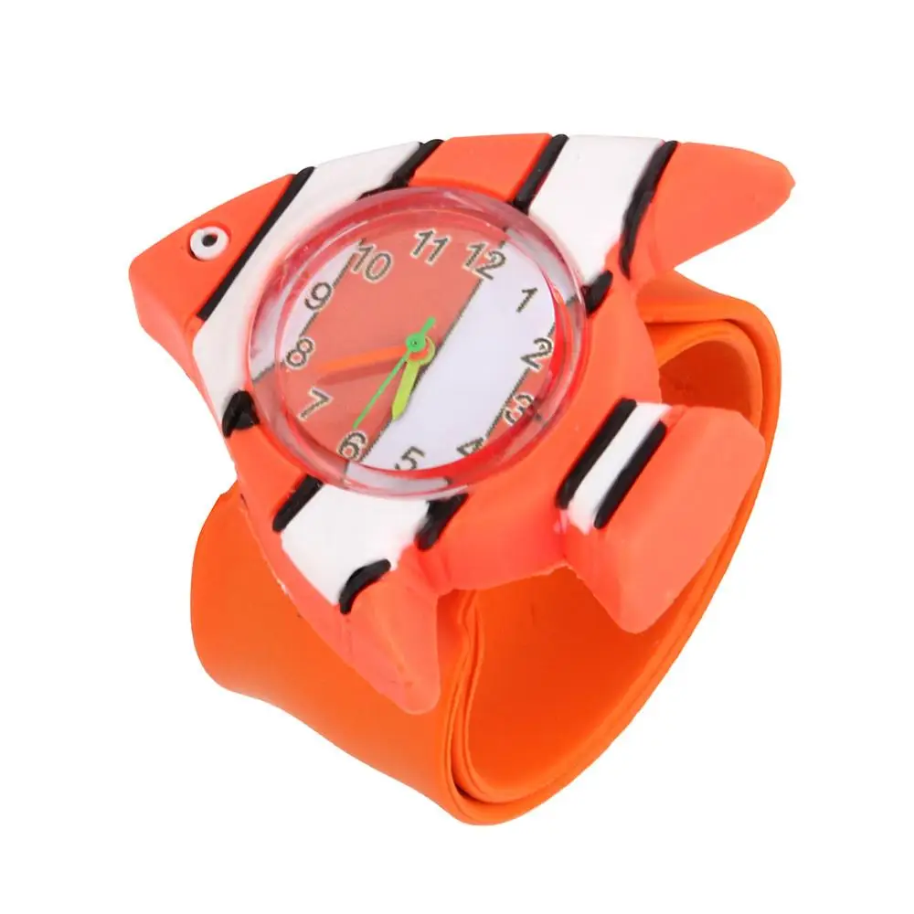 Модный силиконовый ремешок-браслет с милым животным из мультфильма, часы-браслет для малышей, подарок для детей, высокое качество, LL - Цвет: orange