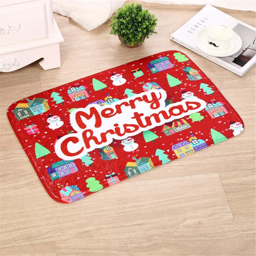 Christmas Patterns New Year Gift Door Mat Polyester Flannel Fleece Fabric Floor Mat Carpet Decoration Living Room Christmas Patterns New Year Gift Door Mat Polyester Flannel Fleece Fabric Floor Mat Carpet Decoration Living Room