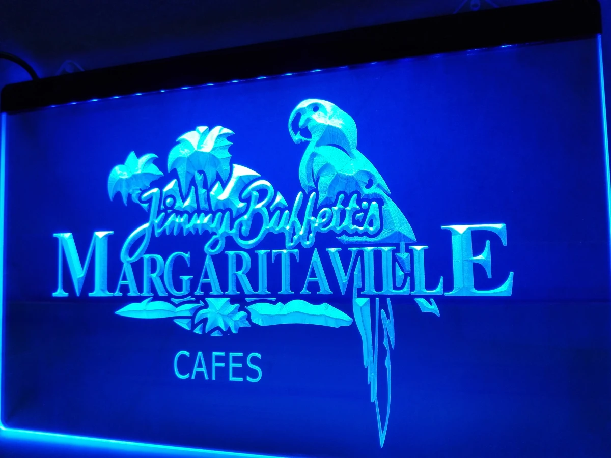 LE110- Jimmy Buffett Margaritaville светодиодный неоновый светильник знак | Дом и сад