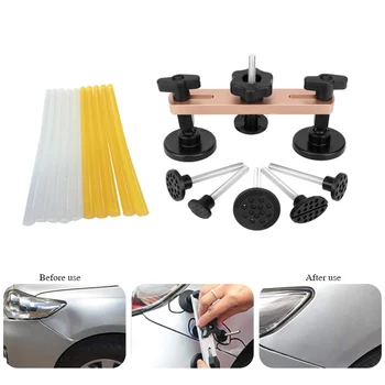 

17 pcs Fix Dent Repair Tool Kit Instrument Paintless Auto Car Body Damage Pulling Bridge Removal Glue Tab Tool Hand Tool Set