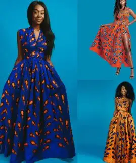

African fashion summer DIY print sexy bareback slit elastic high-waisted dress