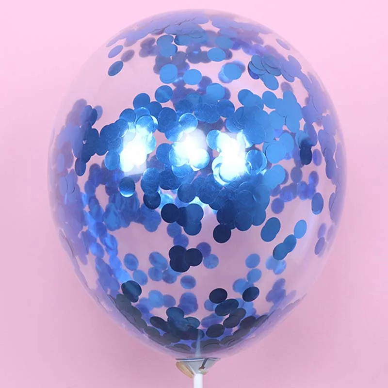 12 дюймов конфетти воздушные шары Серебро Золото звезда прозрачный надувной шар День Рождения шар Aill мяч детский душ вечерние украшения - Цвет: Blue confetti