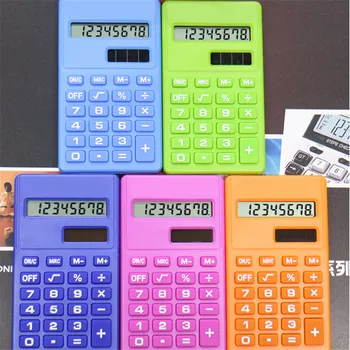 

Cute Candy Calculadora Solar Hesap Calculatrice Solaire Pro Cartoon Mini Calculator 8 Digits Display Dual Power Supply