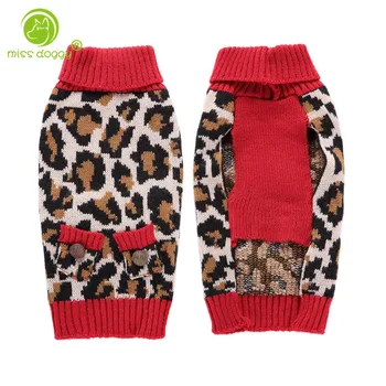 

New Design Winter Dogs Sweaters for Small Medium Large Dogs Knit Cute Dog Sweaters Leopard Dog Clothes Warm Coat XXS-XXL