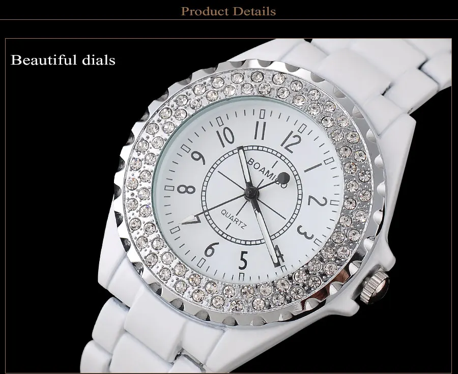 Simple Fashion Women Watches BOAMIGO Brand Shock Resistant Luxury Dress Ladies Quartz Watch Alloy Bracelet Wristwatch Gift Clock (11)