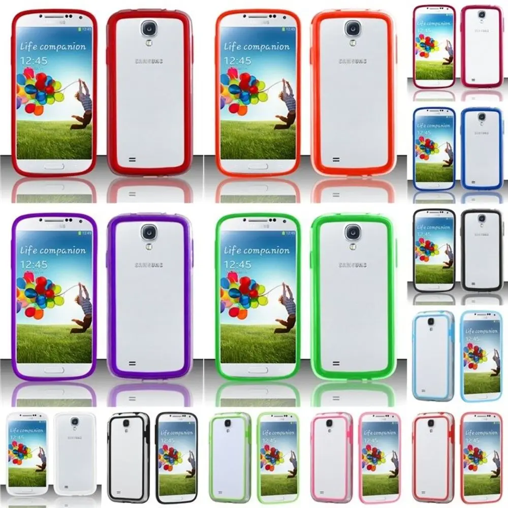 For Samsung Galaxy S4 i9500 Transparent Clear Bumper Phone Protector Cover Case |