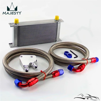 

19 Row Engine Oil Cooler Kit + Sandwich Plate For BILLET LS1 LS2 LS3 LSX VE HSV