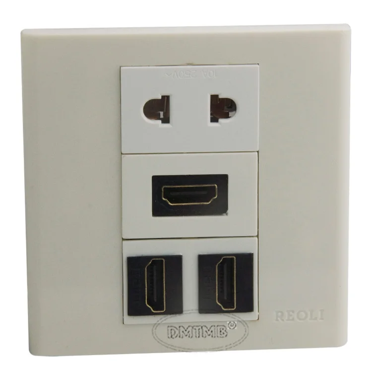 Buy 3 X HDMI, 1 X AC power Wall plate and support