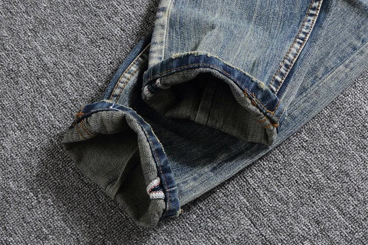 2018 новые модные мужские джинсы высокого качества Slim Fit рваные джинсы Homme итальянский дизайнерский бренд мужские джинсы винтажные