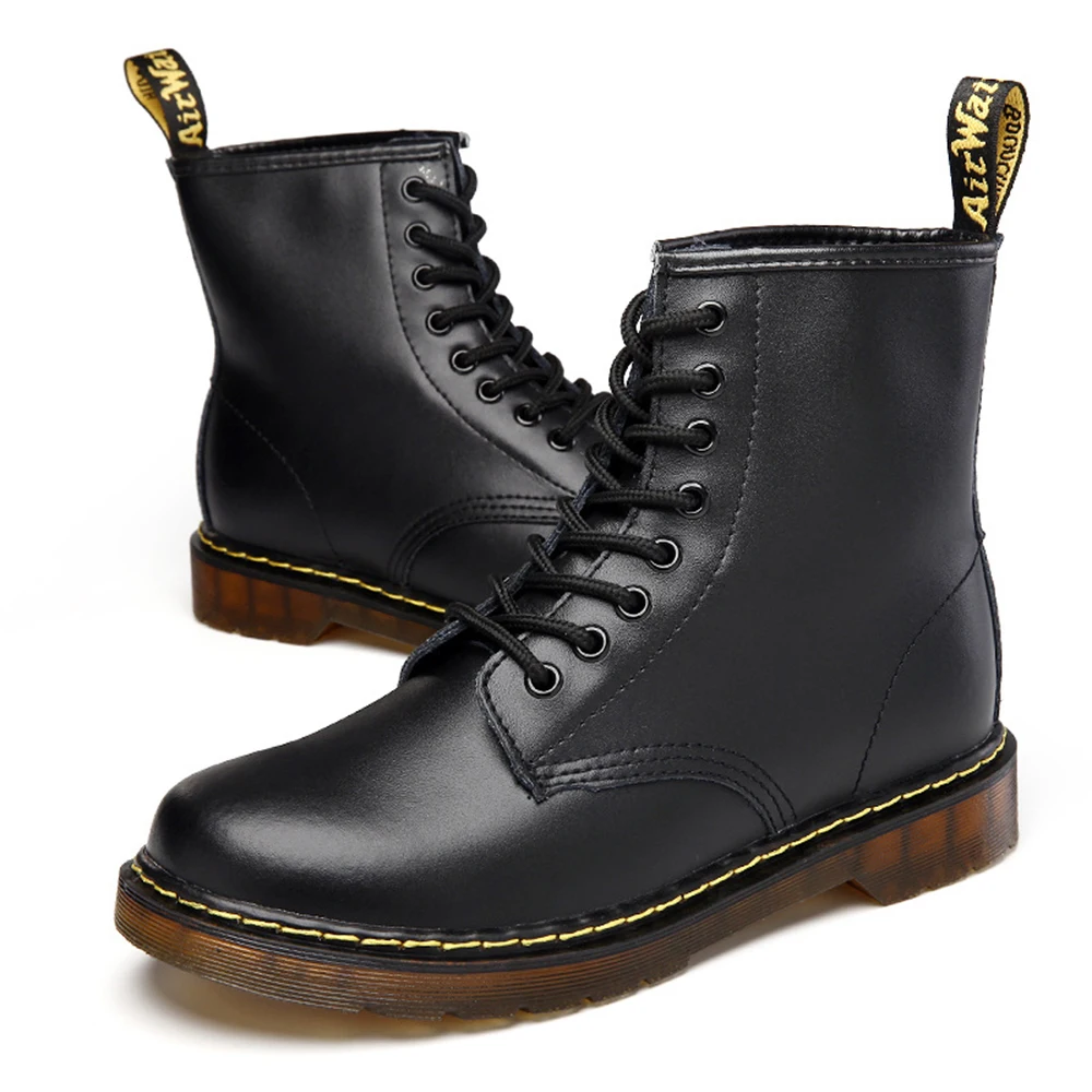 

Chunky Motorcycle Boots for Women Winter Autumn Fashion Round Toe Lace-up Combat Martin Boots Ladies Shoes Red Snow Boots