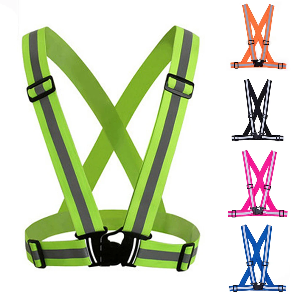 

Reflective Vest Adjustable Safety Vest Outdoor Reflective Belt Strips