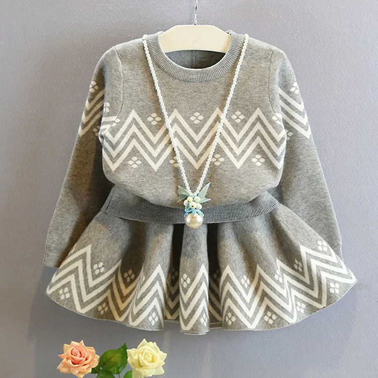 2-7Yrs-Baby-Girls-Clothing-Sets-Knit-Sweater-Skirt-2Pcs-lot-High-Quality-Children-Clothing-2016